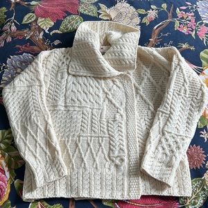 CARRAIG DONN:  One Button Aran Cardigan